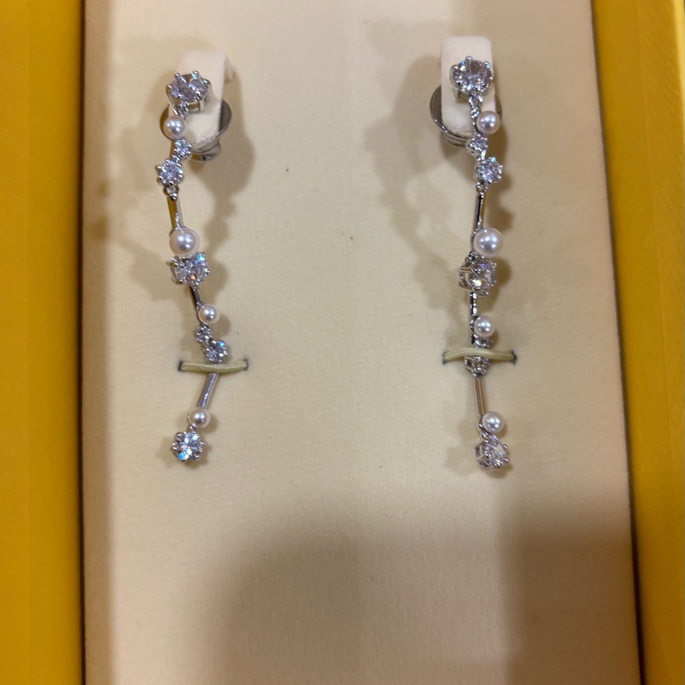 Swarovski Silver and White Crystal Drop Earrings - Picture 4 of 6